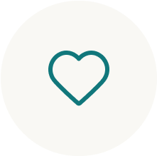 Teal heart symbol on a white background