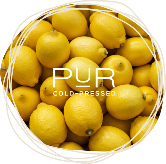 Lemons overlayed with the PUR logo