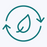 Eco-friendly sustainability icon with circular arrows and leaf symbol representing PUR’s commitment to recycling and green practices.