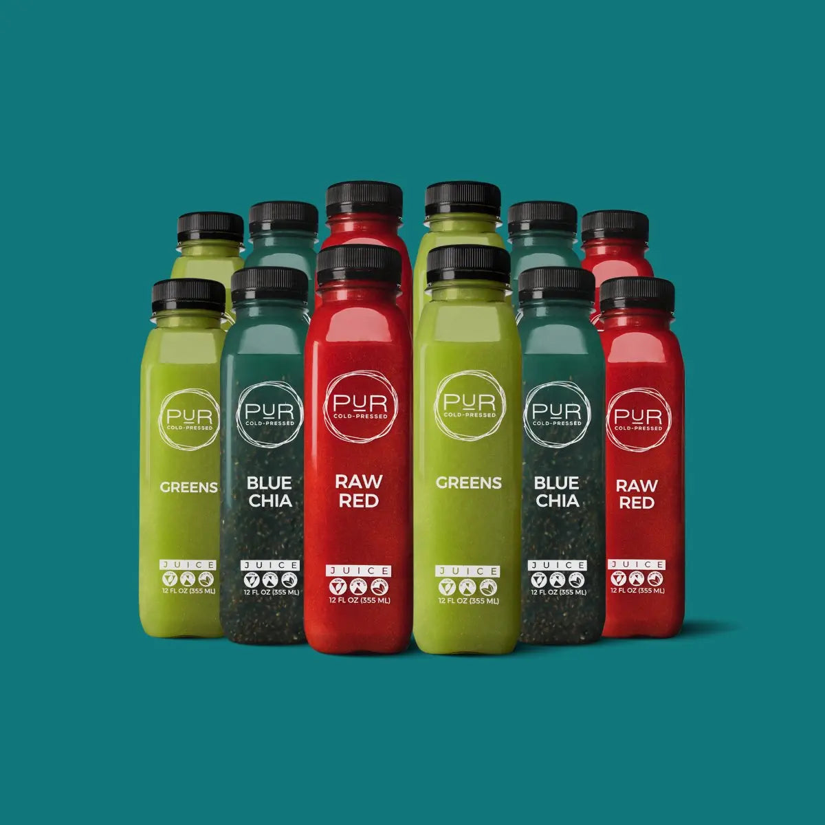 Healthy cold-pressed juices from the Snack Daily Combo Pack.