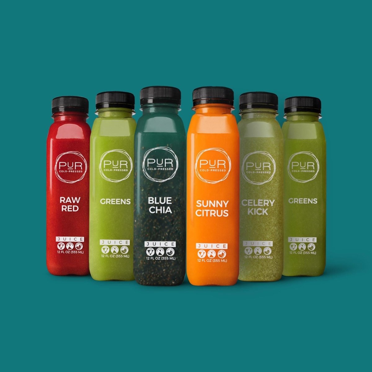 3 Day Juice Cleanse - PUR Cold Pressed Juice - All - All Fruits & Veggies - Assist Weight Loss - Cleanse