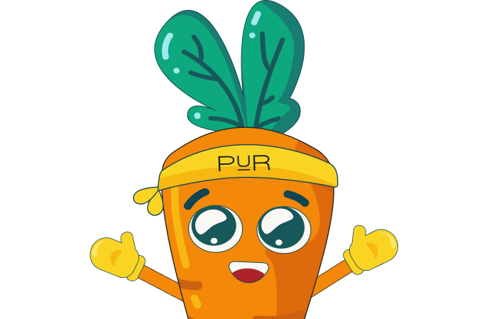 PUR carrot mascot illustration