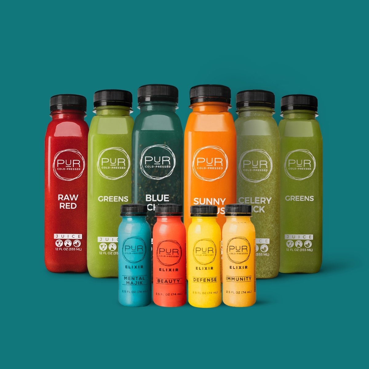 PUR Cold Pressed Juice Ultimate Juice Cleanse & Wellness Juice Shots - PUR Cold Pressed Juice - All - All Fruits & Veggies - Assist Weight Loss - Cleanse