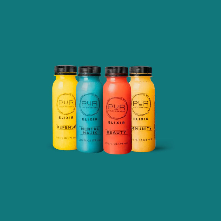 WELLNESS JUICE SHOTS - COMBINATION 4 - PACK - PUR Cold Pressed Juice - Discovery - Elixir - Pack - Shot Pack