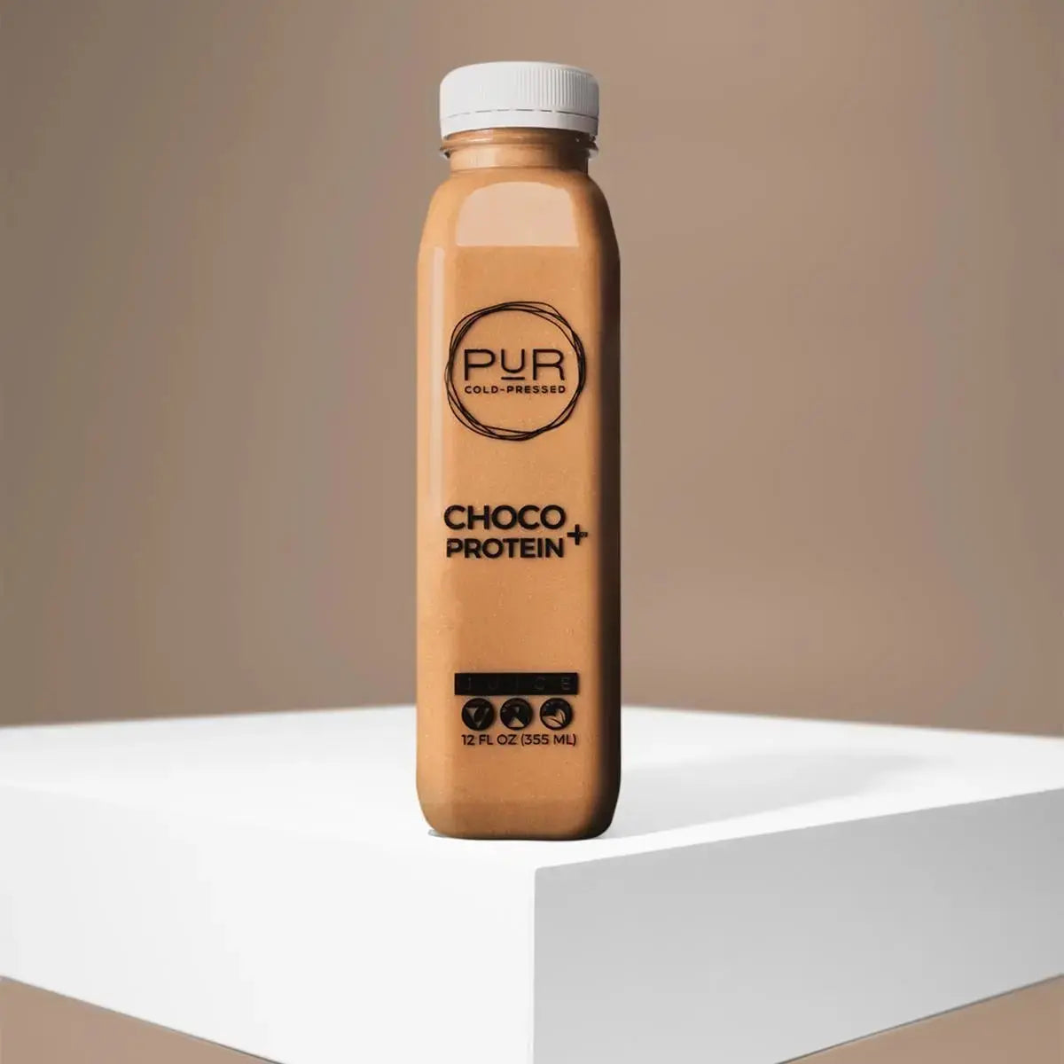 CHOCO + PROTEIN - CHOCOLATE ALMOND MILK - PUR Cold Pressed Juice - Almond Milks - exclude - from - recommended - Minimum Order - Individual Protein Plant Based Mylk