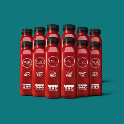 RAW RED Daily Juice Kit with cold-pressed beet juice blend.