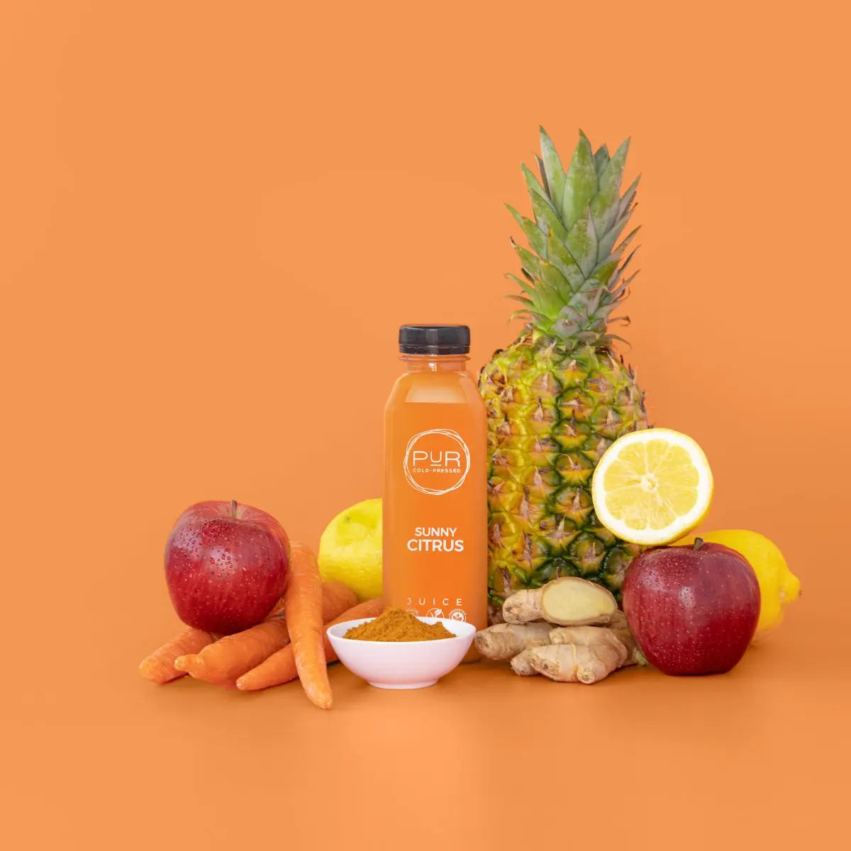 Sunny Citrus Juice Kit – Organic cold-pressed juice bottles.