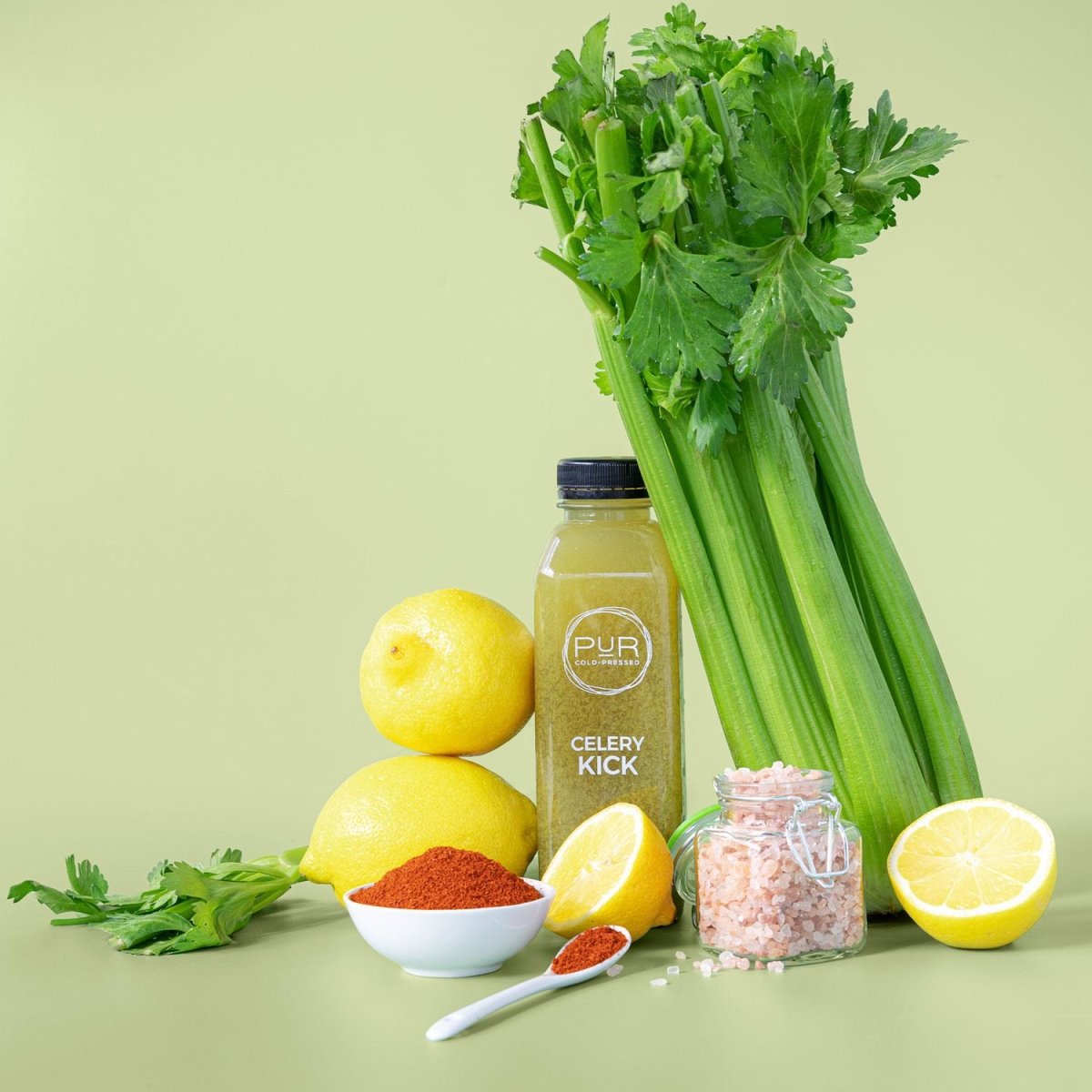 PUR juice cleanse cold pressed juice CELERY KICK - DAILY DETOX JUICE KIT Celery Juice Cleanse | Detox Juice 12-Pack | PUR Juice Kit