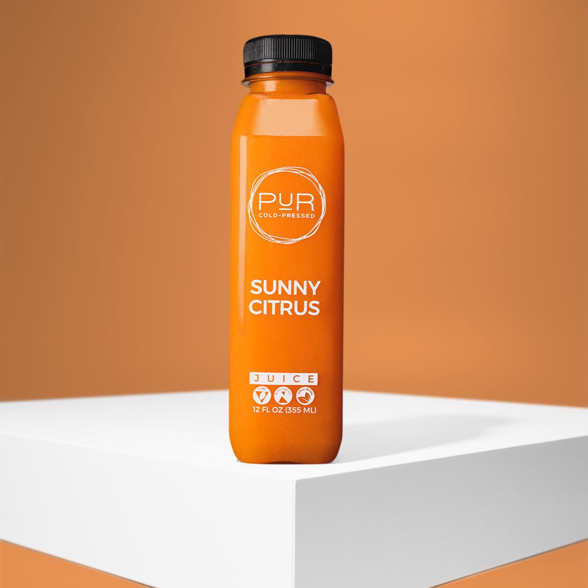 PUR juice cleanse cold pressed juice SUNNY CITRUS COLD PRESSED JUICE Sunny Citrus Juice | Carrot Ginger Cold Pressed Juice | PUR Individual Juice