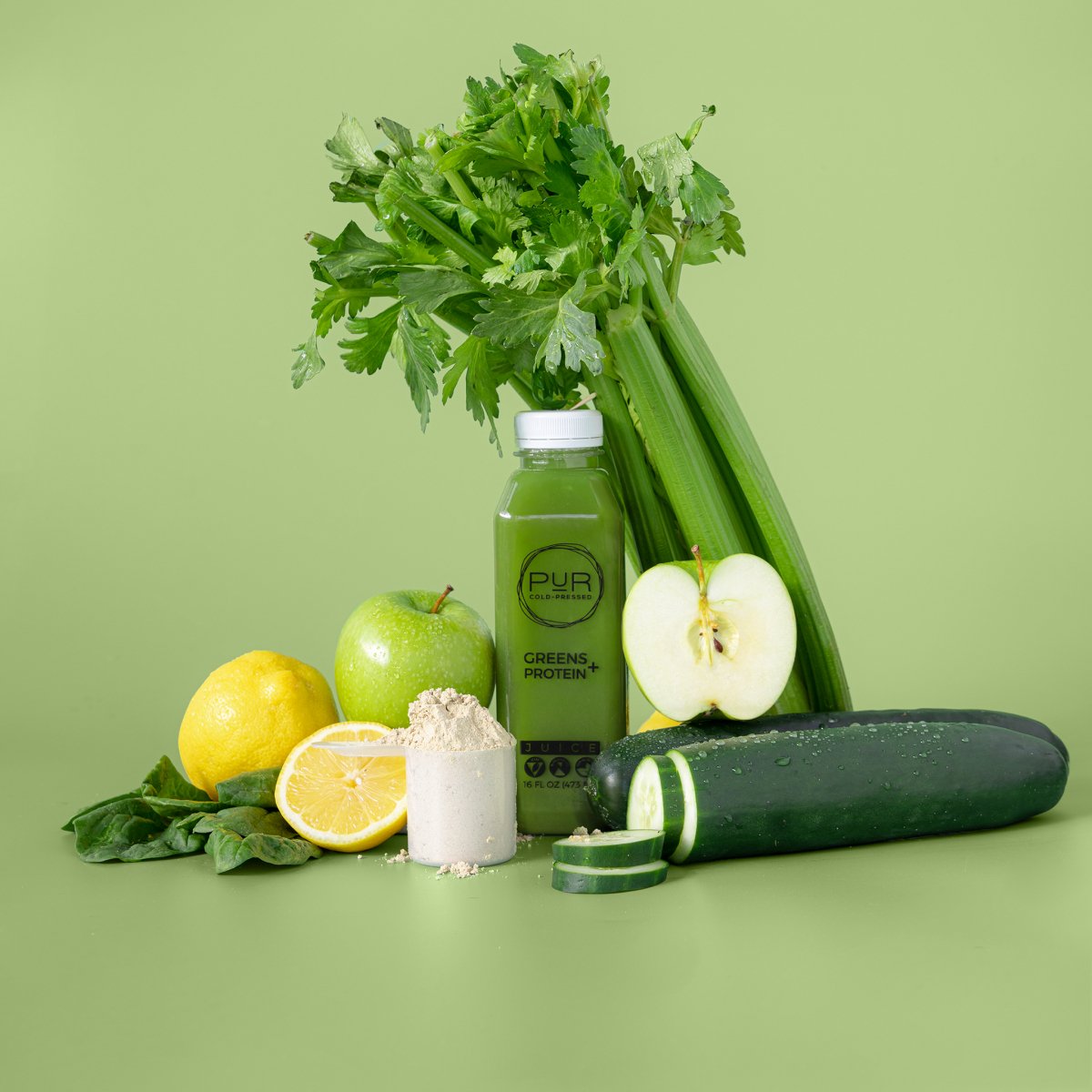 GREENS - DAILY JUICE KIT - PUR Cold Pressed Juice - Celery Kick - Daily Juice Packs - Daily Kits - Juice Kit